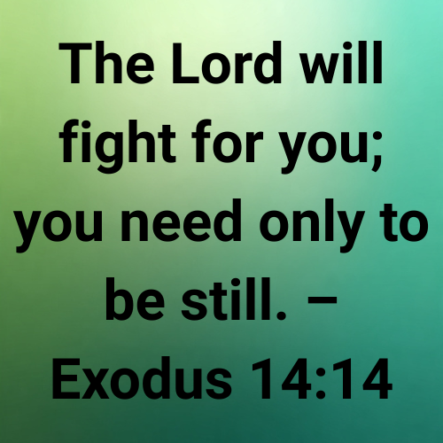 The Lord will fight for you; you need only to be still. – Exodus 14:14