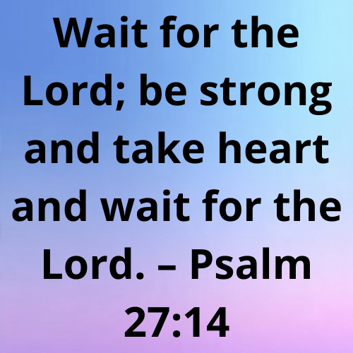 Wait for the Lord; be strong and take heart and wait for the Lord. – Psalm 27:14