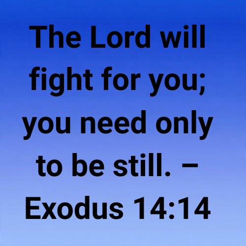 The Lord will fight for you; you need only to be still. – Exodus 14:14