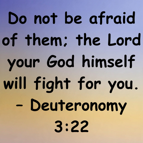 Do not be afraid of them; the Lord your God himself will fight for you. – Deuteronomy 3:22