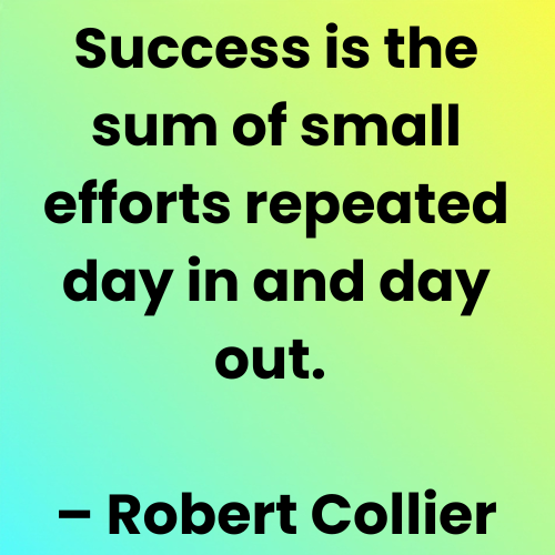 Success is the sum of small efforts repeated day in and day out