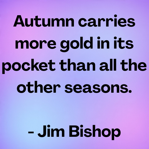 Autumn carries more gold in its pocket than all the other seasons