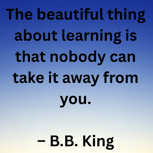 The beautiful thing about learning is that nobody can take it away from you.