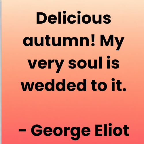 Delicious autumn! My very soul is wedded to it