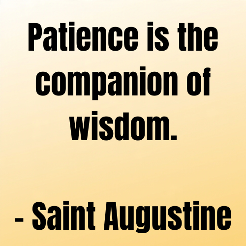 Patience is the companion of wisdom