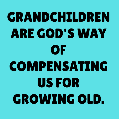 Grandchildren are God's way of compensating us for growing old