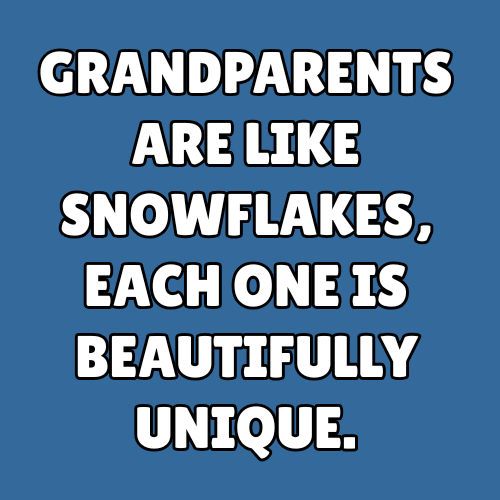 Grandparents are like snowflakes, each one is beautifully unique.