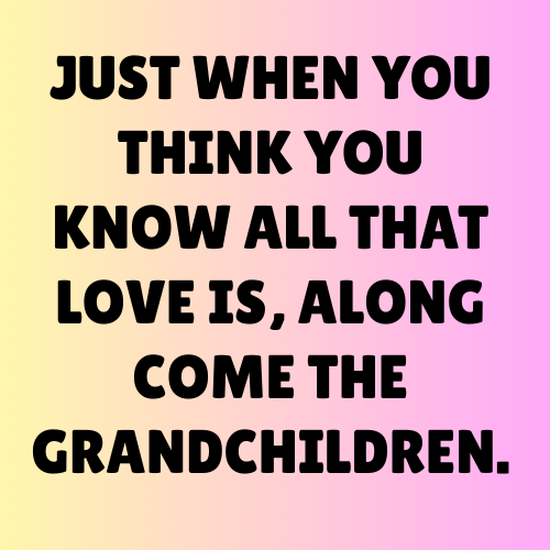 Just when you think you know all that love is, along come the grandchildren.