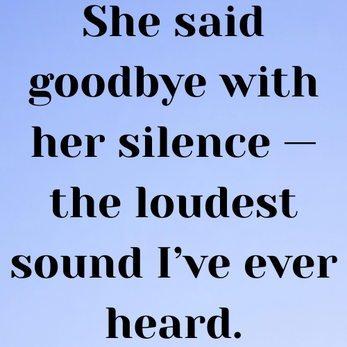 She said goodbye with her silence — the loudest sound I’ve ever heard.

