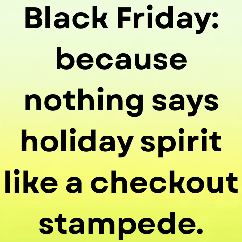 Black Friday: because nothing says holiday spirit like a checkout stampede.