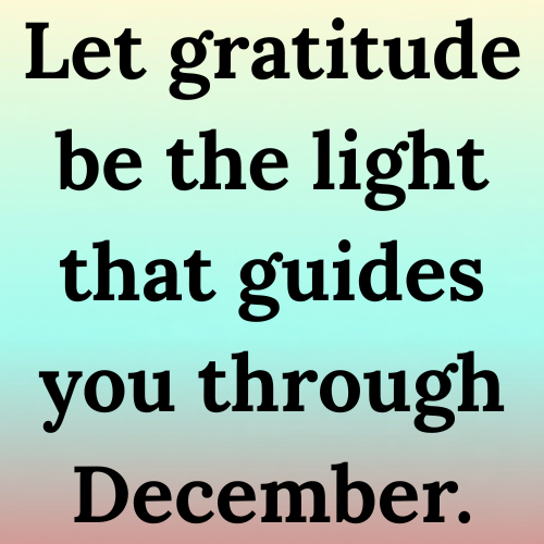 Let gratitude be the light that guides you through December.