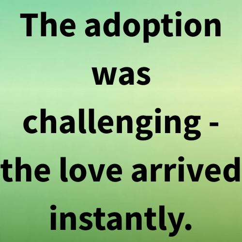 The adoption was challenging - the love arrived instantly.