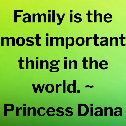 Family is the most important thing in the world. ~ Princess Diana