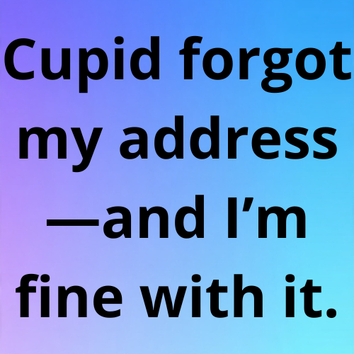 Cupid forgot my address—and I’m fine with it.